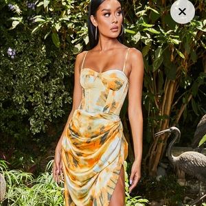 🧡CORSET TOP & RUCHED SIDE MIDI SKIRT 🧡